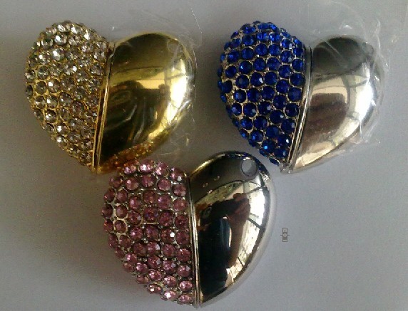 heart shape/diamond/jewelry/zinc alloy stylish USB interface 2.0