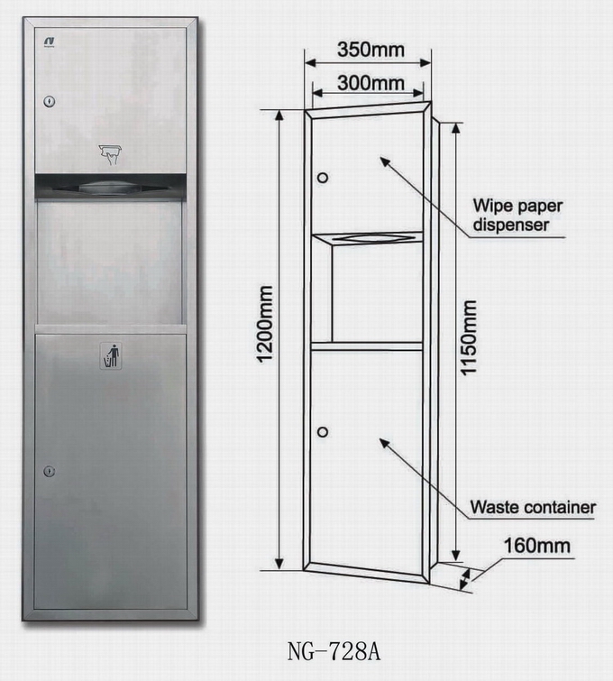 paper dispenser , tissue dispenser , waste container