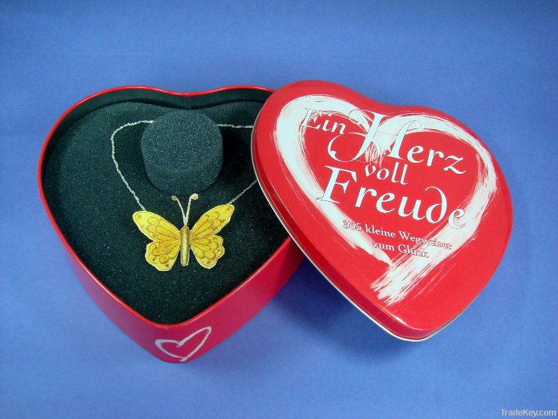 heart-shape gift tin box