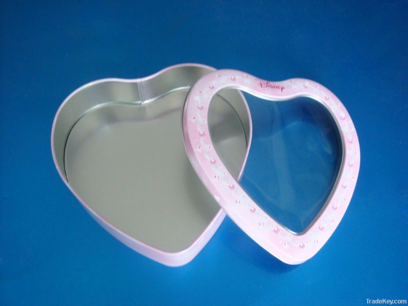 heart-shape gift tin box