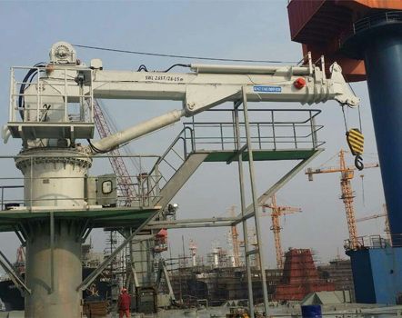 Ship Vessel Hydraulic telescopic crane for marine