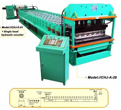 Metal roofing tile roll forming machine