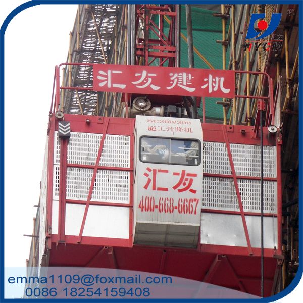 SC100 Small Building Hoist Single Cage Mast Section Climbing Type