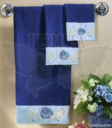 cotton jacquard with embroidery gift towels