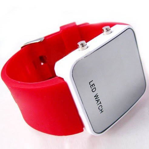 Silicone Strap Red LED Digital Sports Watch