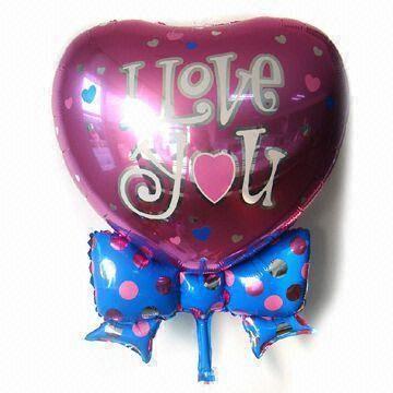 2011 Fashion Balloon in Heart Shape with Bowknot, Made of Aluminum