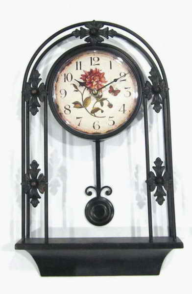 antique wall clock with pendulum