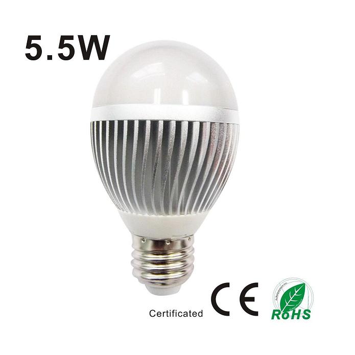 5.5W led ball bulb high luminous and CRI