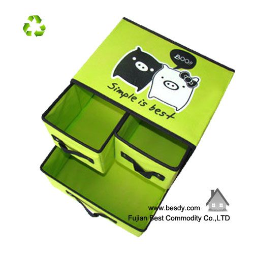 New style Non woven  foldable storage box with drawers