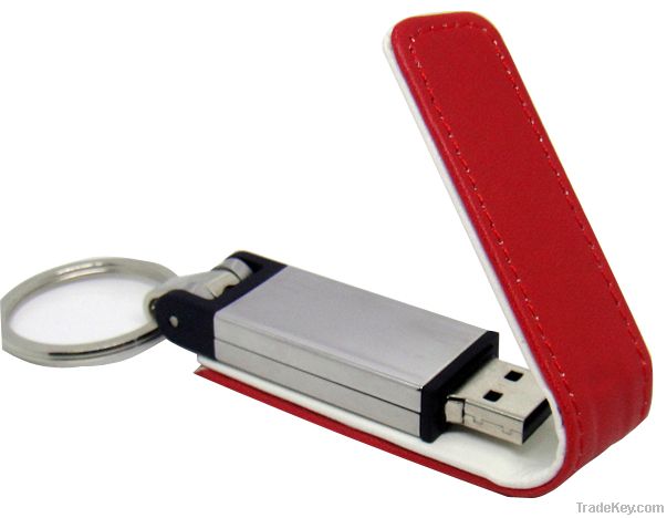 Top Grade Leather USB Flash Drive with 128MB to 64GB Capacity
