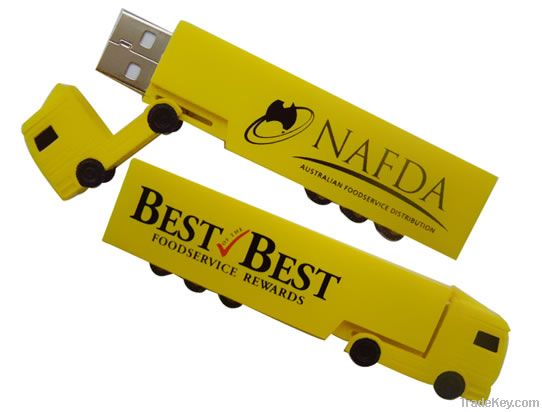 Promotional truck shape 2.0 USB flash drive, with 18 to 22MB/s reading