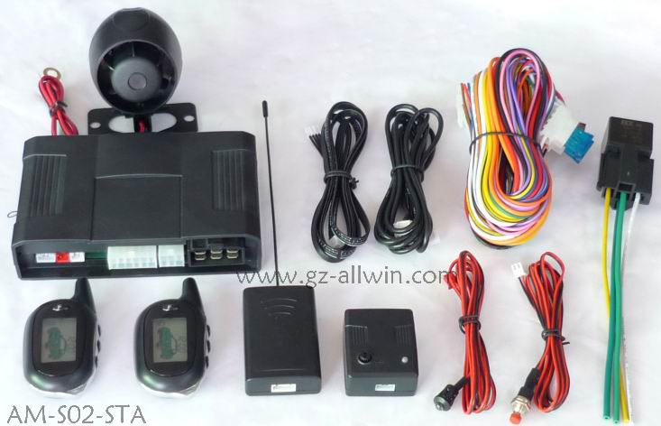 AM two way car alarm system with engine start