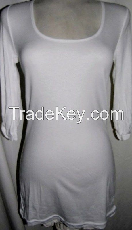100% COTTON MADE IN USA WHITE TOPS & TUNICS