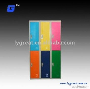 Colorful steel locker with 6 doors