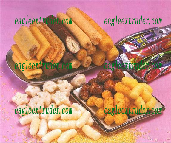 core filler/puffed corn snacks processing line
