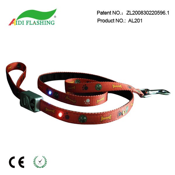 nylon LED flashing dog leash