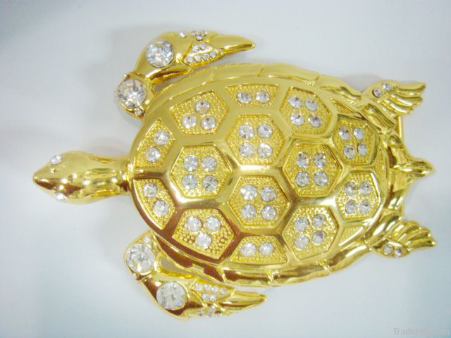 Fashion animal turtle shaped belt buckles with bling rhinestone-- 4695