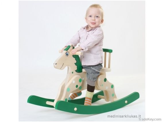 Wooden eco-friendly rocking horse for children