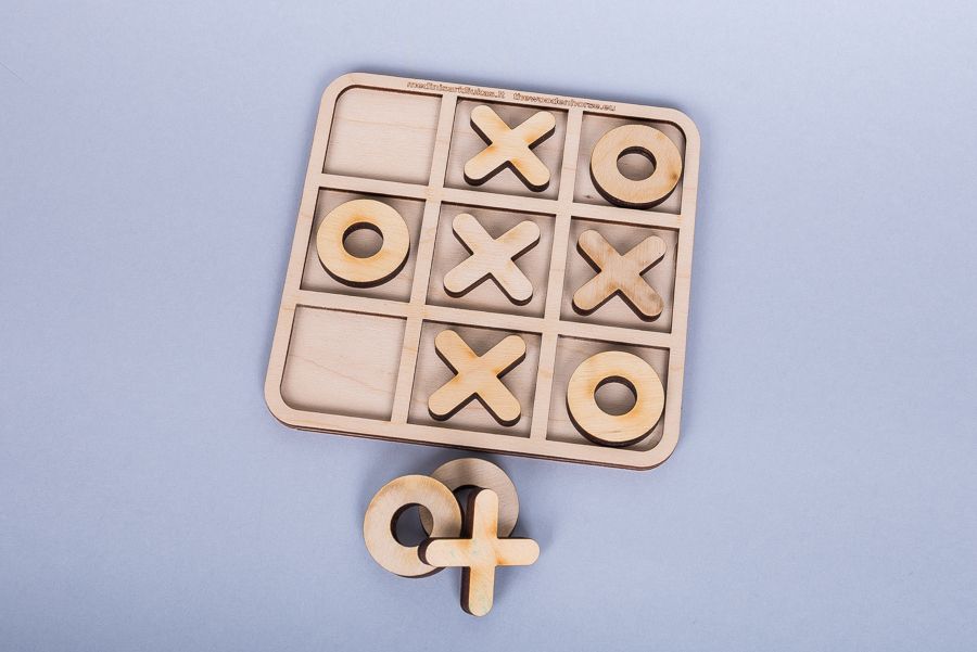 Wooden table game Tic Tac Toe