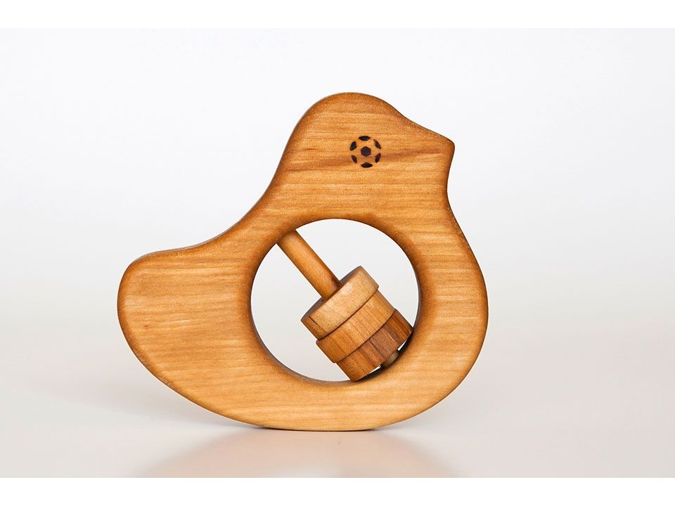 Organic wooden rattle - teether 