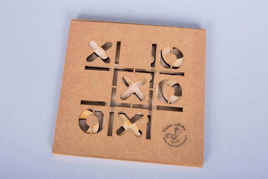 Wooden table game Tic Tac Toe