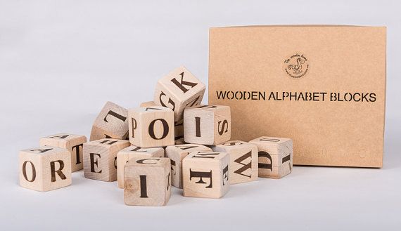 Set of 30 alphabet and numbered blocks