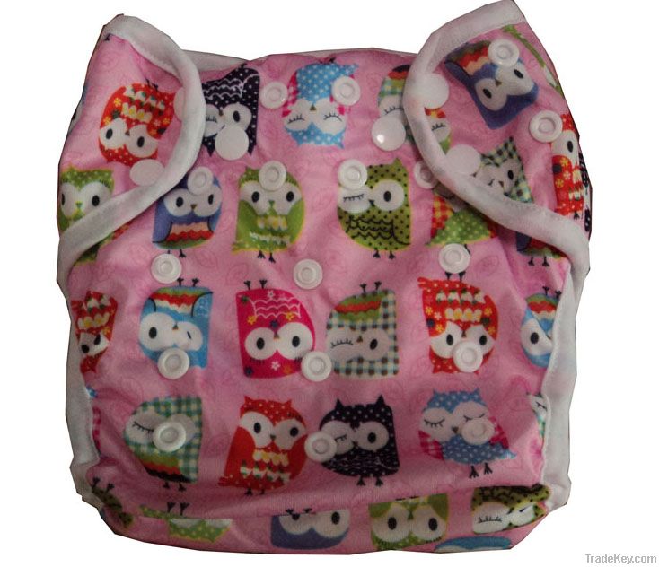 New designed PUL printed cover cloth diapers double snap+gussets