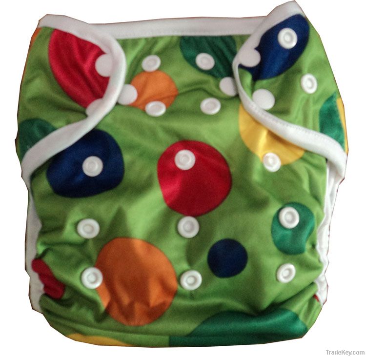 New designed PUL printed cover cloth diapers double snap+gussets
