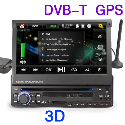 Erisin HD 7 Inch 1 dash-Din GPS DVB-T Car DVD Touchscreen BT Radio USB
