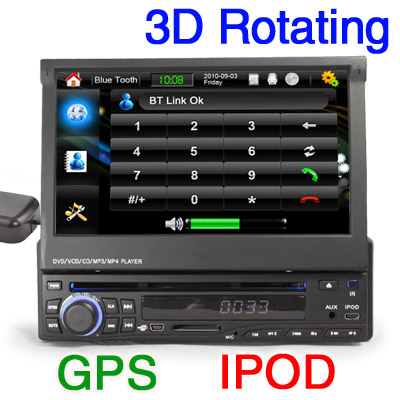 Erisin HD 7 Inch 1 Din Car DVD Navigation BT TV Radio USB MP3