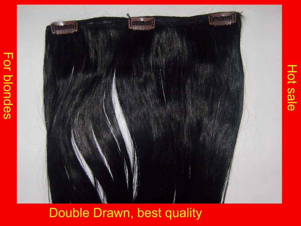 100 indian remy hair clip in hair extension