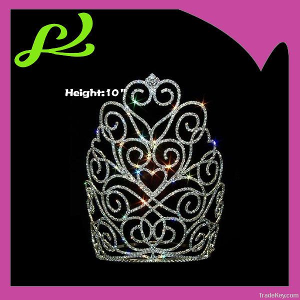 Rhinestone Pageant Crown Adjustable Bander
