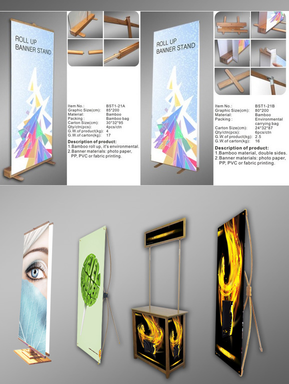 Bamboo Banner Stand