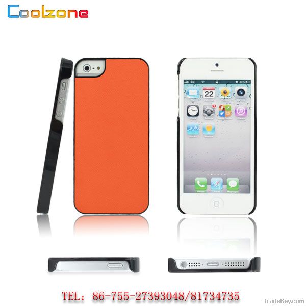 cheap PC+pu leather stick skin case for iphone5