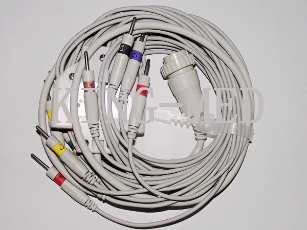 Nihon Kohden piece ECG cable, Snap, IEC