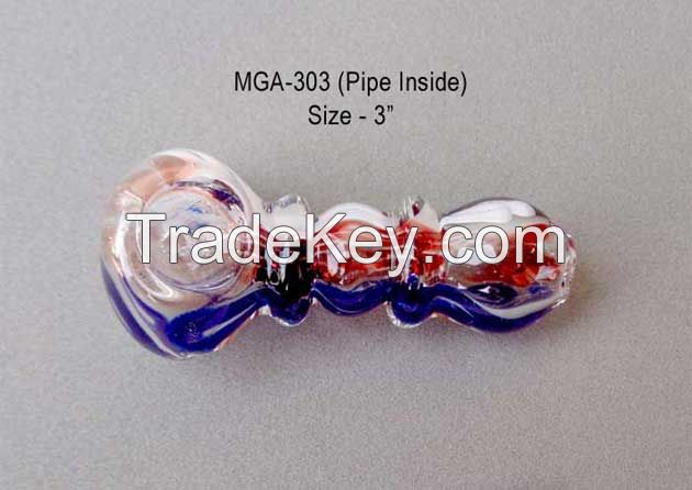 Inside work glass smoking pipe