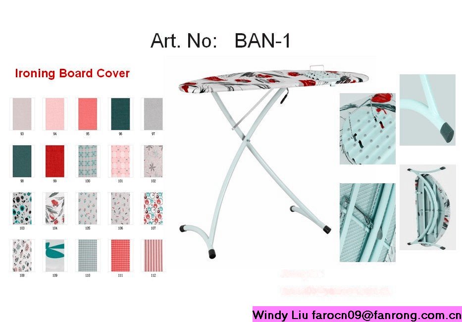 Home Use 100% cotton cover standable metallic mesh Ironing Board
