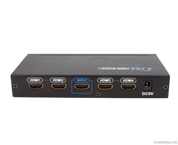 1x4 port HDMI splitter, compatible with full HD 1080P and support 3D