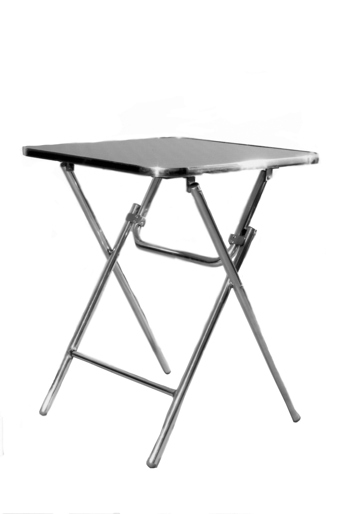 Aluminium Folding Table With Top Of Stainless Steel Holographic Pattern