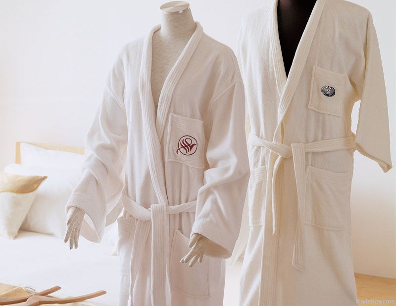hotel cotton terry bathrobe