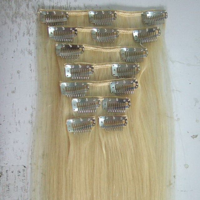 100% Indian human remy hair clip-in extension