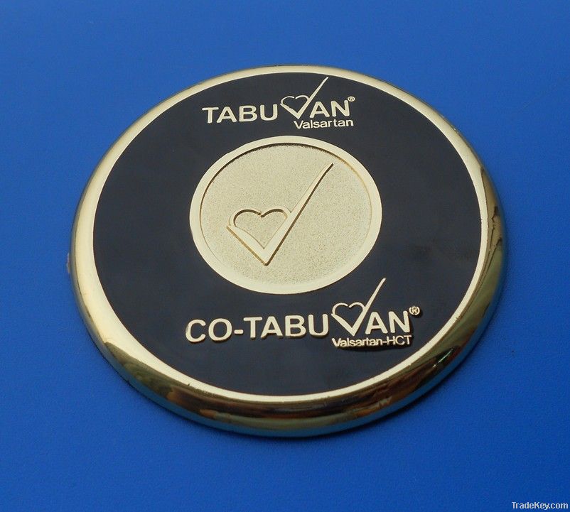 metal cup coaster with customized company logo