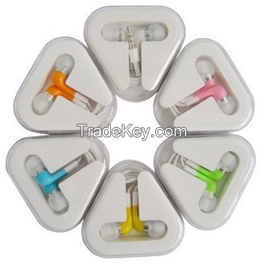 Promotional custom printed decorative Ear Bud with triangle case