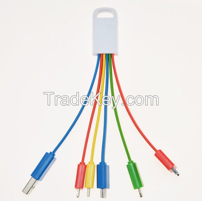 New Design 6 in 1 USB charging Cable for i4/i5/i6 or other smart phones