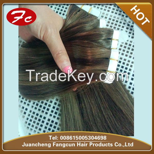 100% hot selling top quality indian remy super tape hair extensions