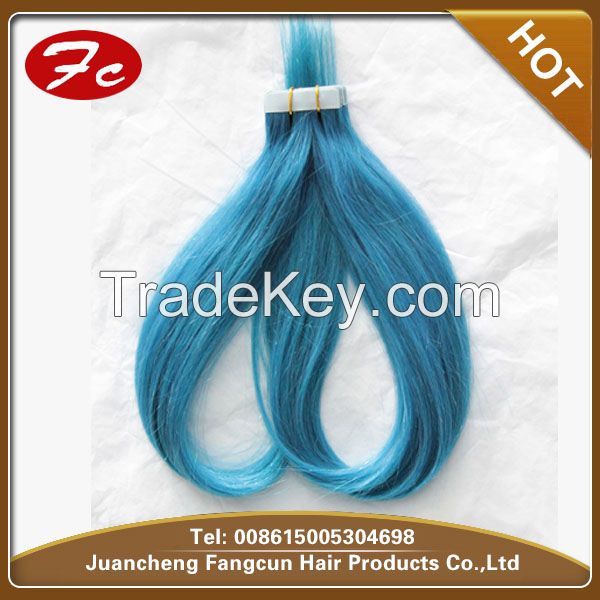 100% hot selling top quality indian remy super tape hair extensions