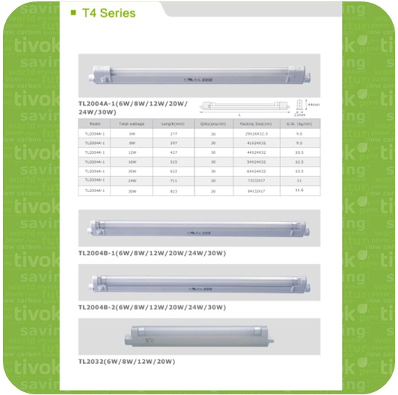 LED Fluorescent Lights T4