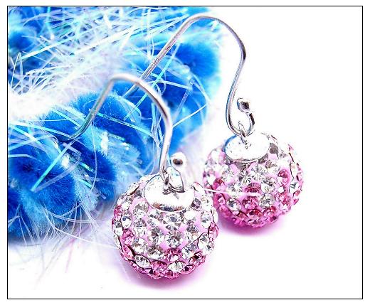 Hot sales pink crystal earrings
