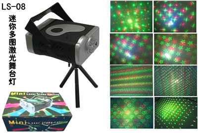 mini laser light+flash+audio control+LEDs+8 laser effects