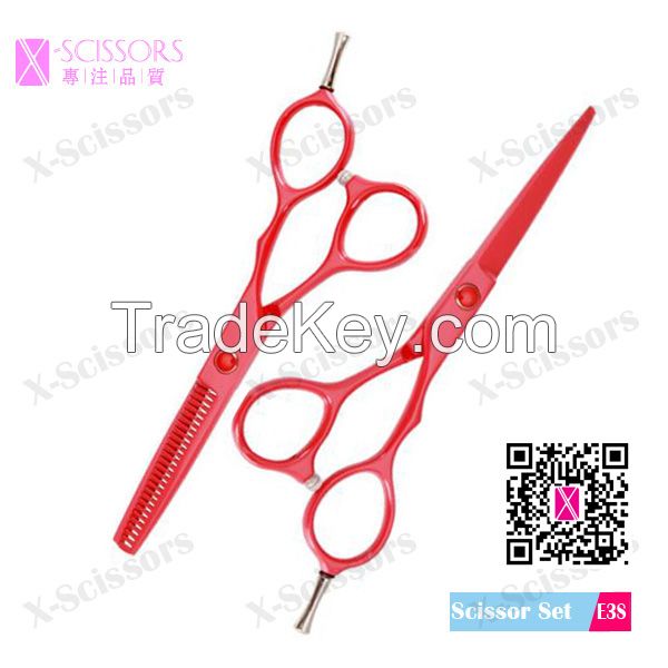 China Hair Scissor Colorful Teflon coated Hairdressing Scissor, Thinning scissors E2T